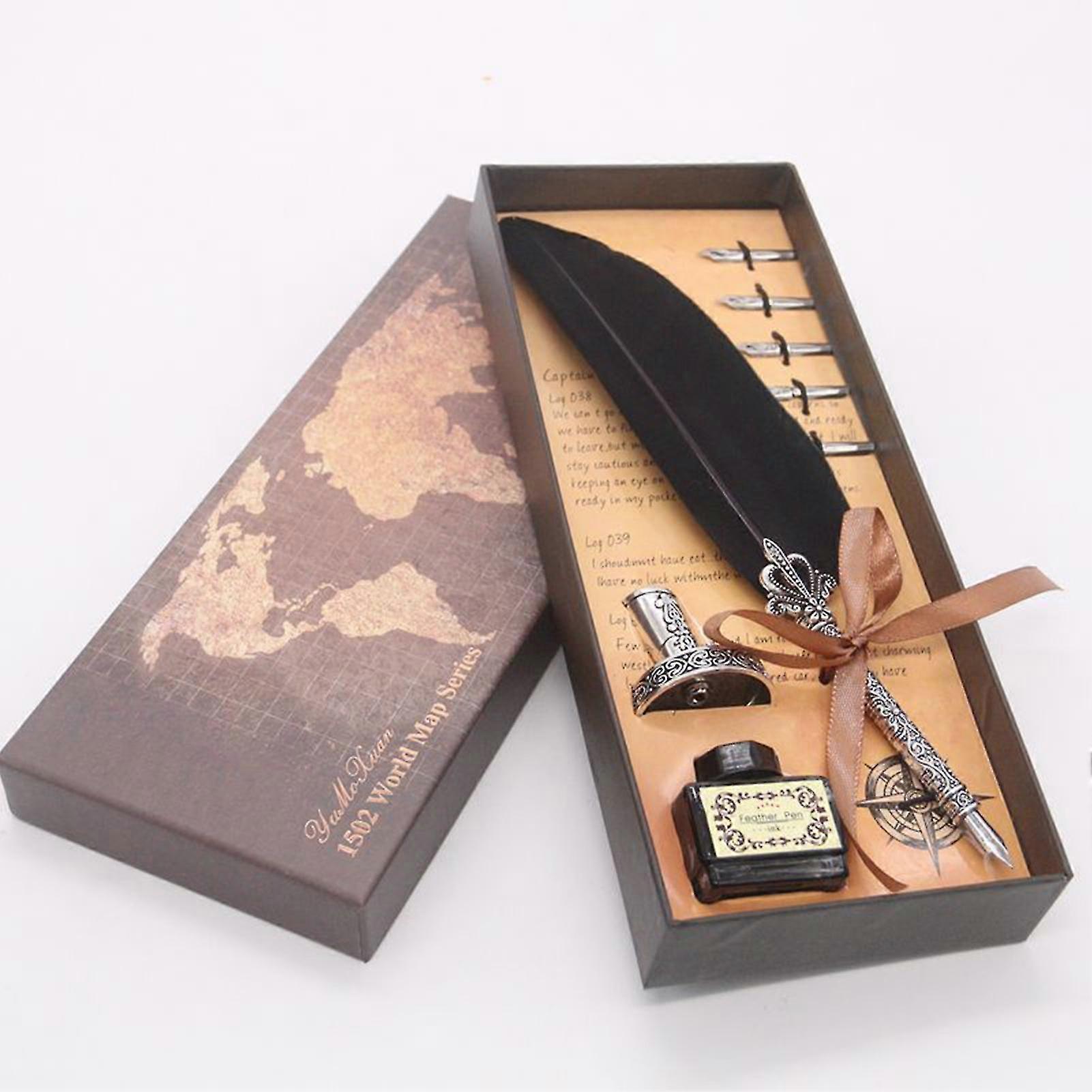 25-26 Vintage Feather Quill Dip Pen Elegant Design With Replaceable Pen Tip