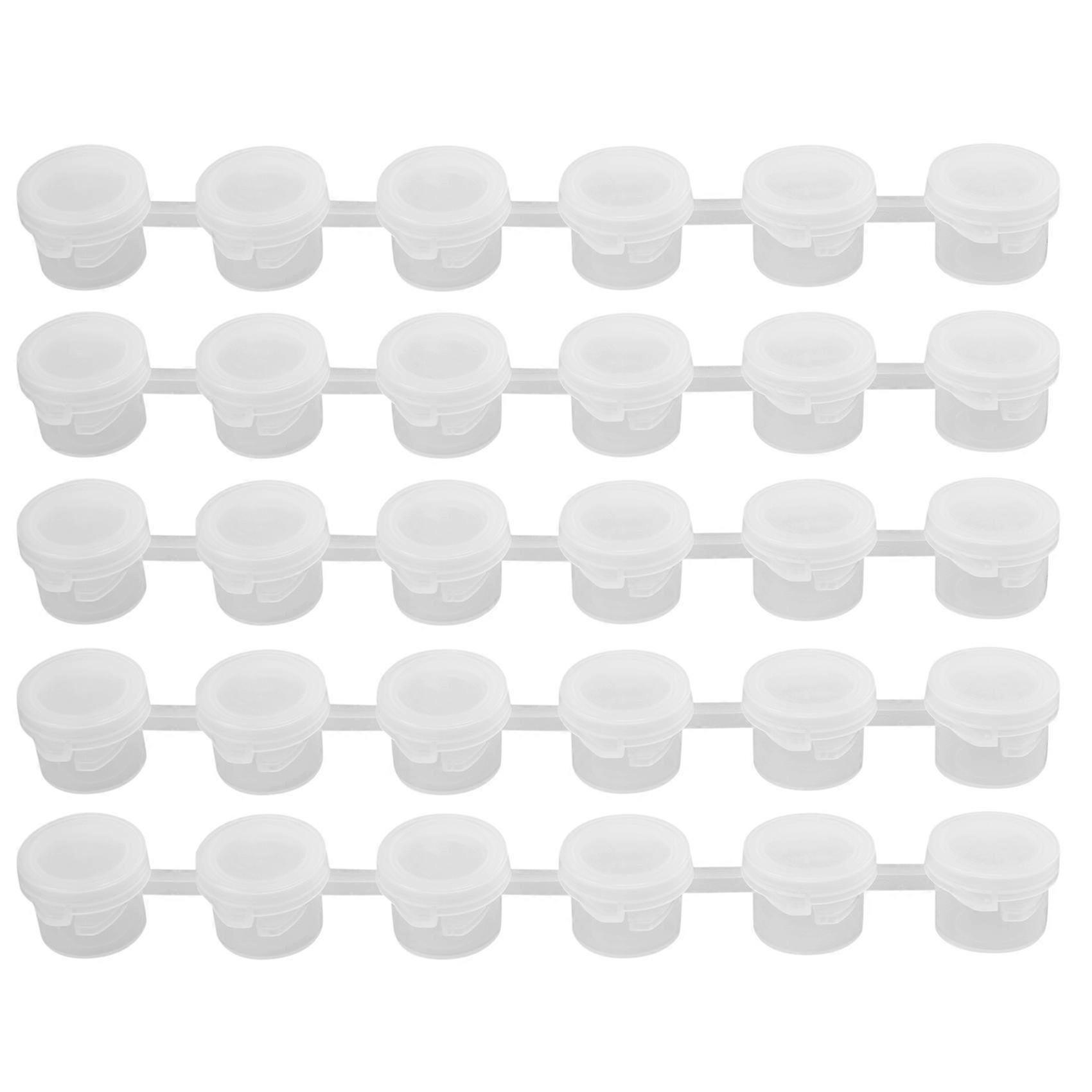 Clear storage paint containers for artists - 50 strips empty paint cups 3ml