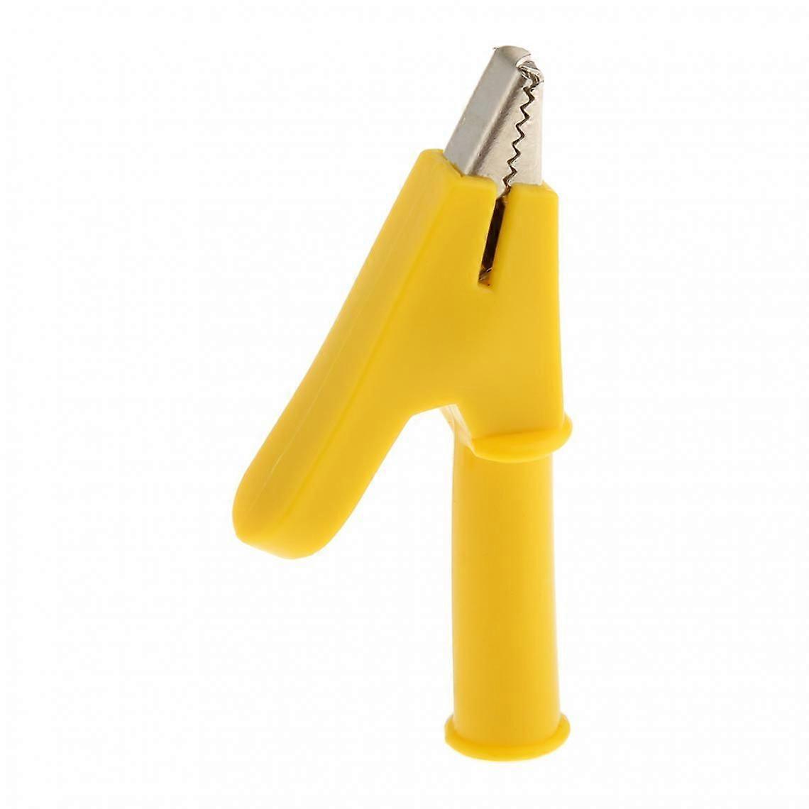 10 Mouse Support Alligator Clip Pluggable Stackable Banana Connector Yellow