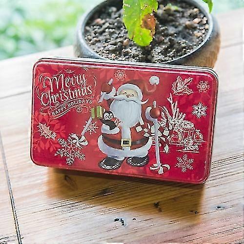 2 Pcs Christmas Rectangular Baking Gift Dry Tin Storage Box @BUGU