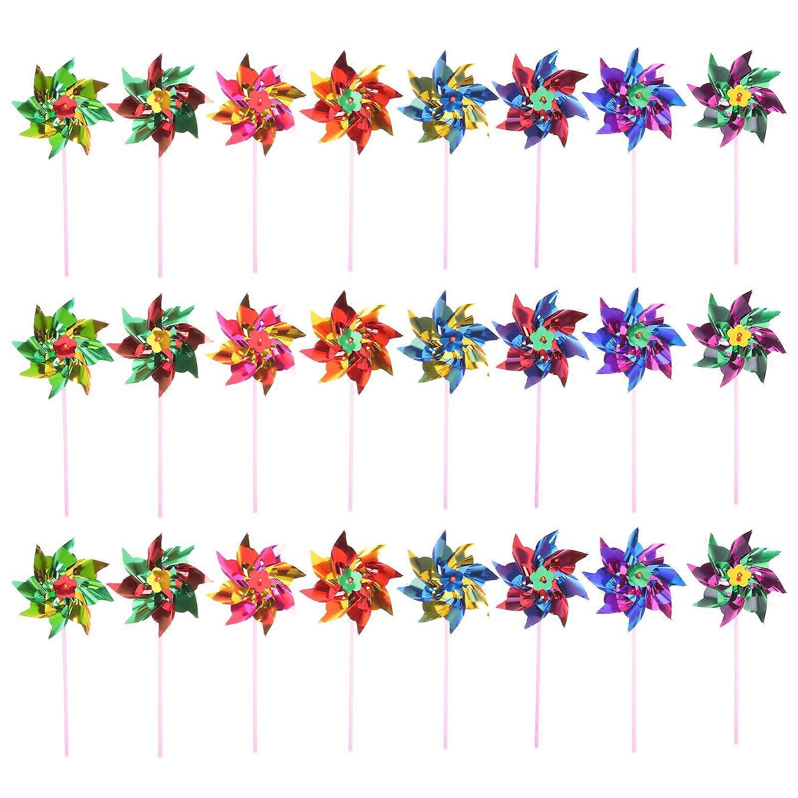 100 Pcs Kids Windmill Toys Octagonal Pinwheels Windmill Playthings(Random Color)