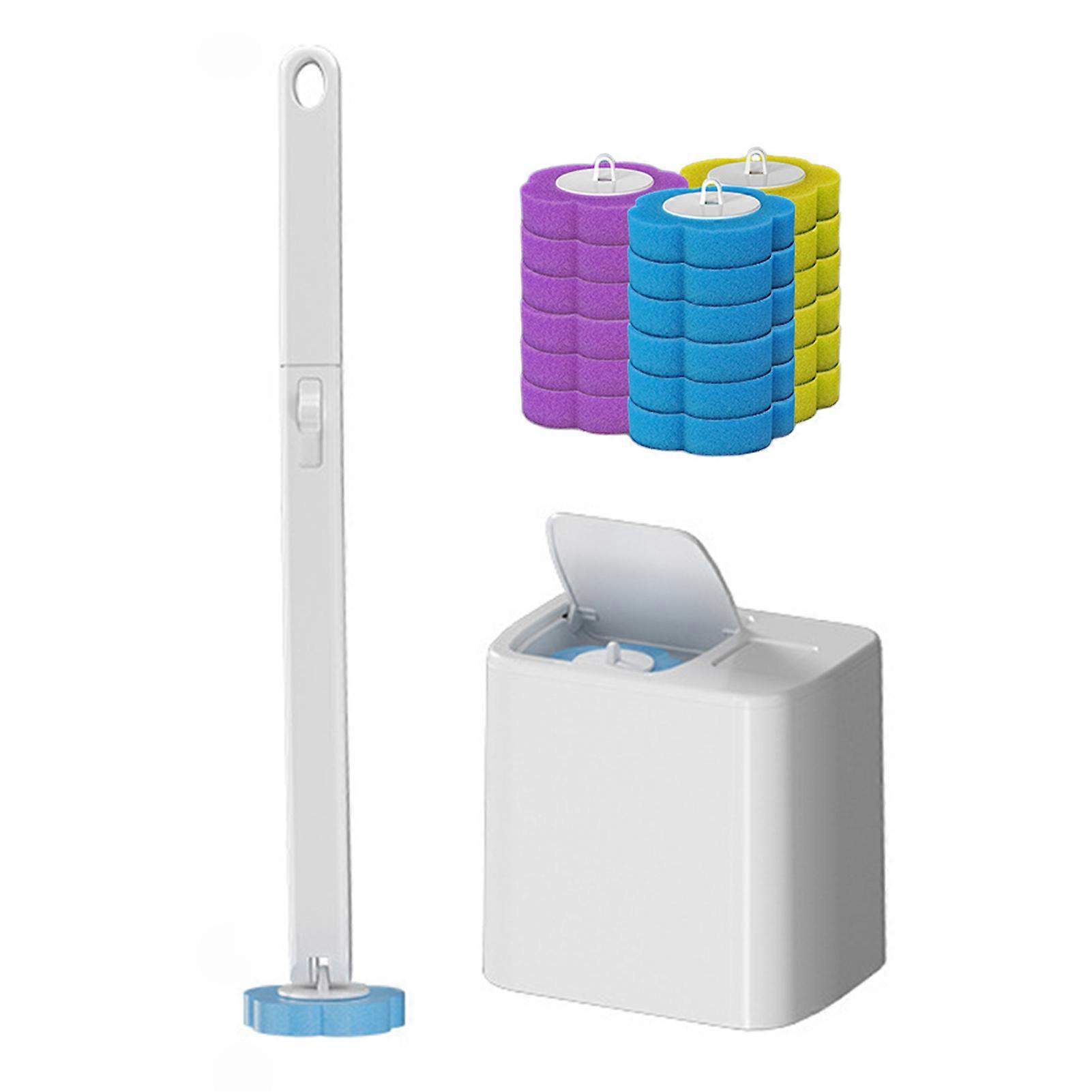 Disposable toilet brush set with replaceable cleaning heads Easy to Replace Home Essential