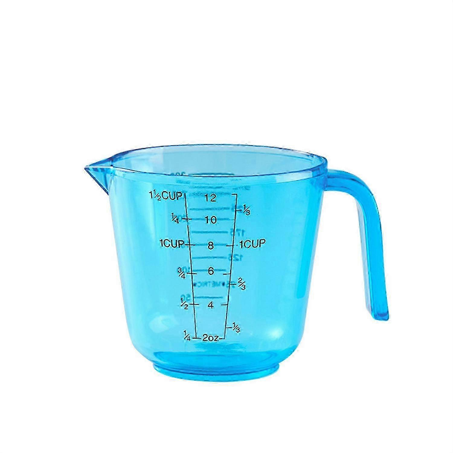 OuZhan Clear Scale Measuring Cup with Handle Plastic Graduated Measuring Mugs for Kitchen