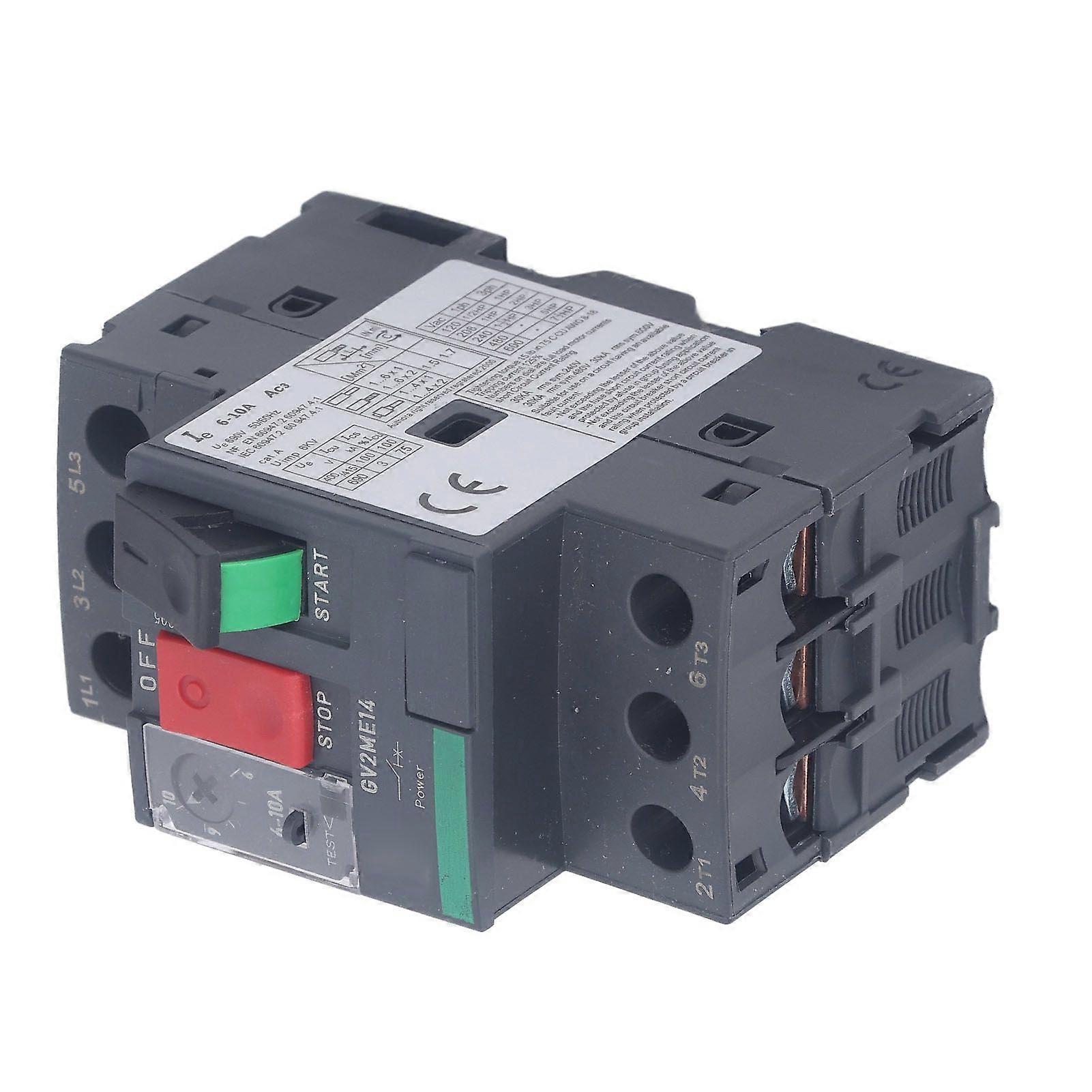 Motor Circuit Breaker Overload Protection Thermal Magnetic Manual Motor Starter Button Rail Mount AC690V GV2?ME14 6?10ASH