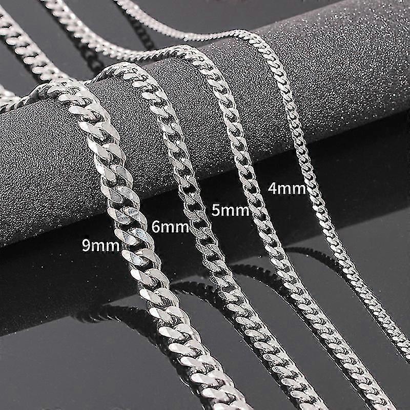 حجم 4-6mm قلادة الرجال الفولاذ المقاوم للصدأ الكوبية لينك سلسلة الهيب هوب مجوهرات هدية