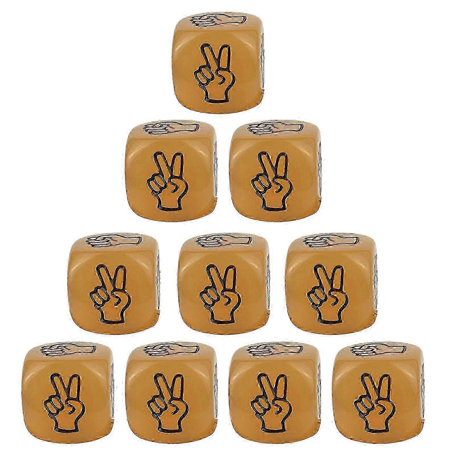 10Pcs Party Guessing Dices Party Game Dices 20mm Party Game Dices for Kids Table Board Game Funny Dices Bar Dices Toy Noctilucent Orange