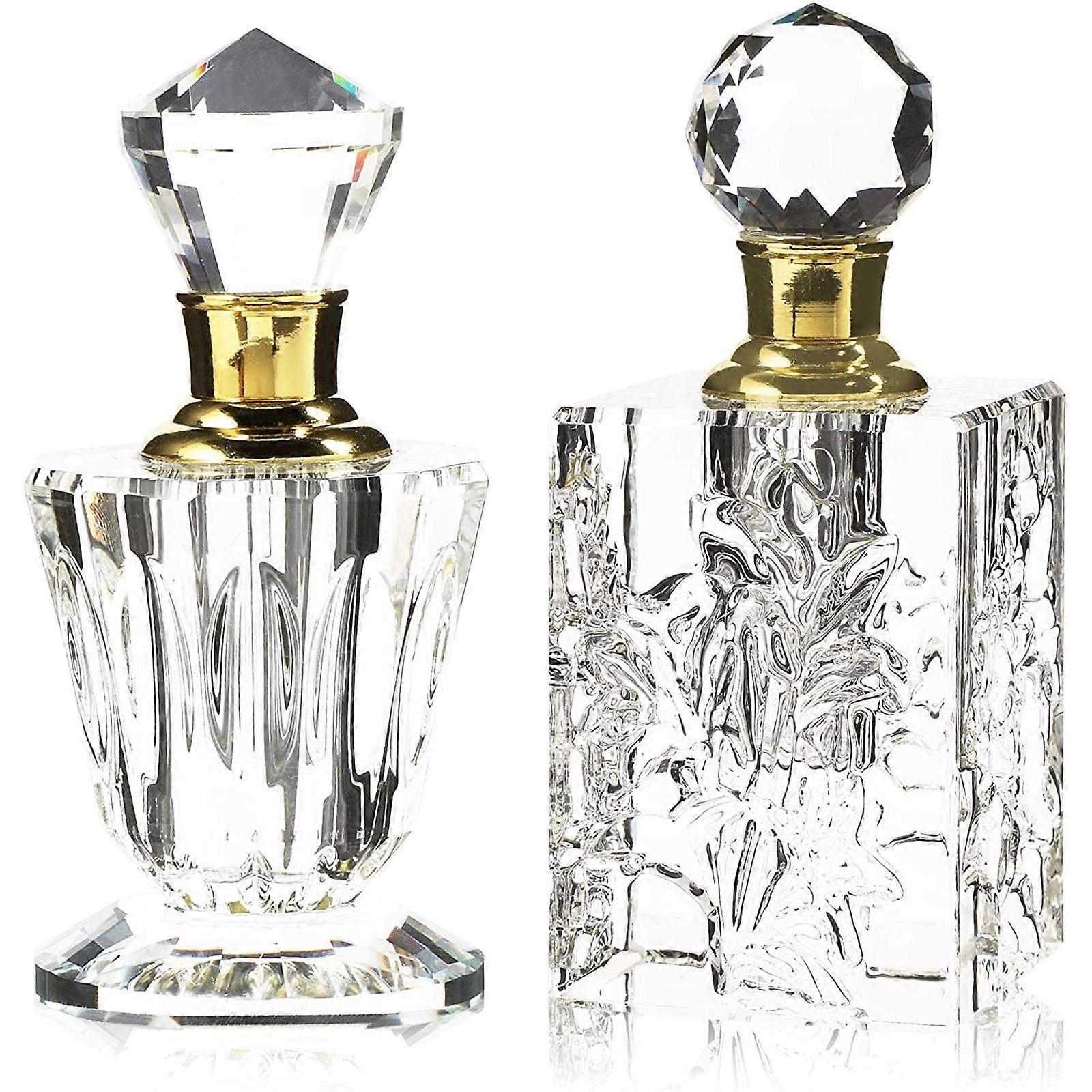 Crystal Perfume Bottle Set, Vintage Style (2 Pack)