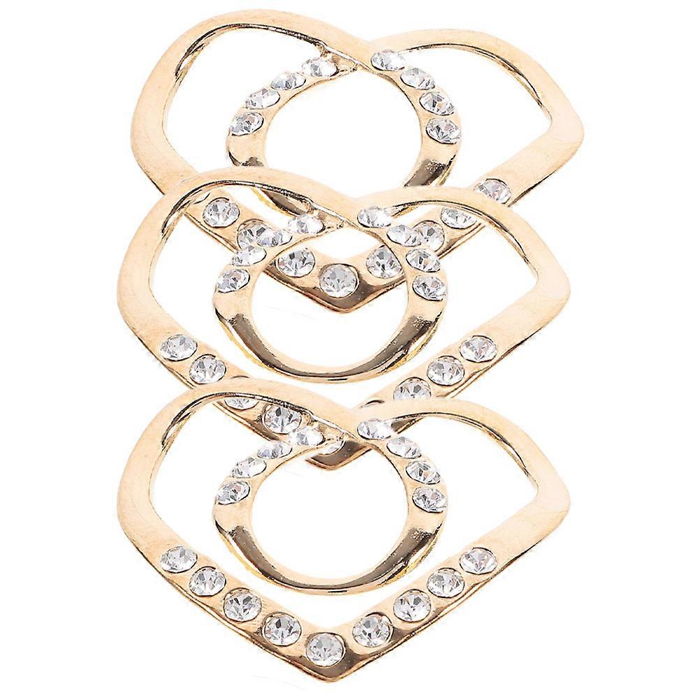 Golden Scarf Fastener Clips for Clothes Buckle Function 3Pcs Set