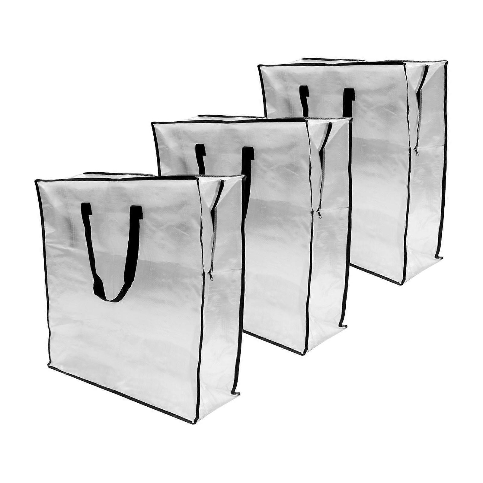 3 Part Half Clear Interlaced Storage Bags Strong Pulls For Home Dorm Organization Multicolor