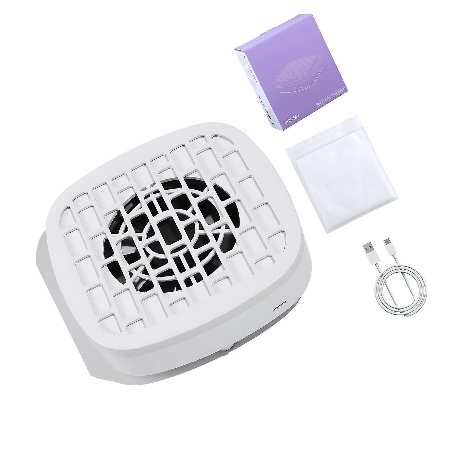 Efficient Nail Filing Dust Vacuum Detachable Filter Low Noise Operation Ideal For Beauty Salons And DIY Projects  White