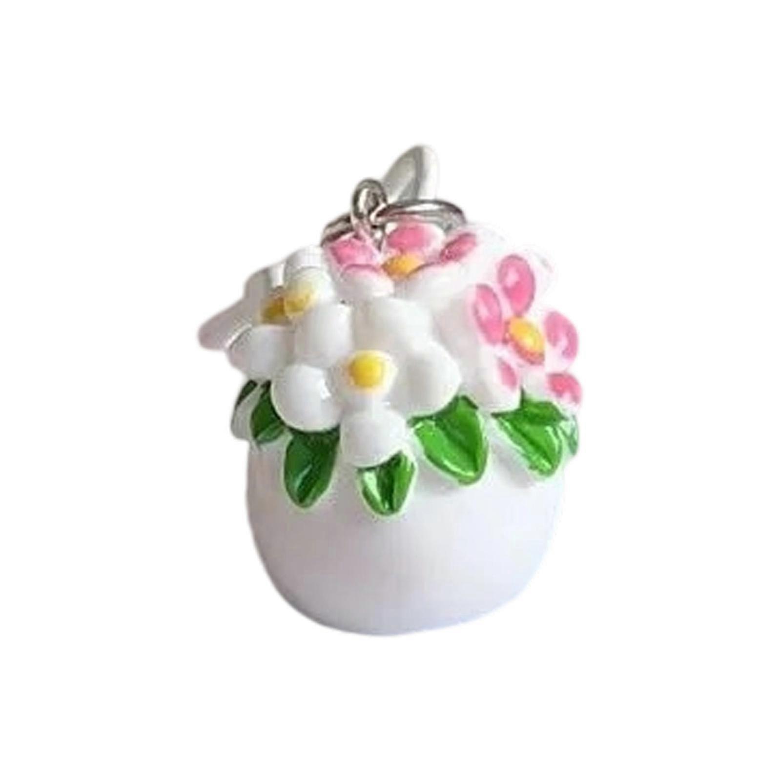 Playful 3D Flower Pot Key Accessory Featuring Cheerful Plant Charm Compact Size For Practical Daily Use And Gifting Multicolor