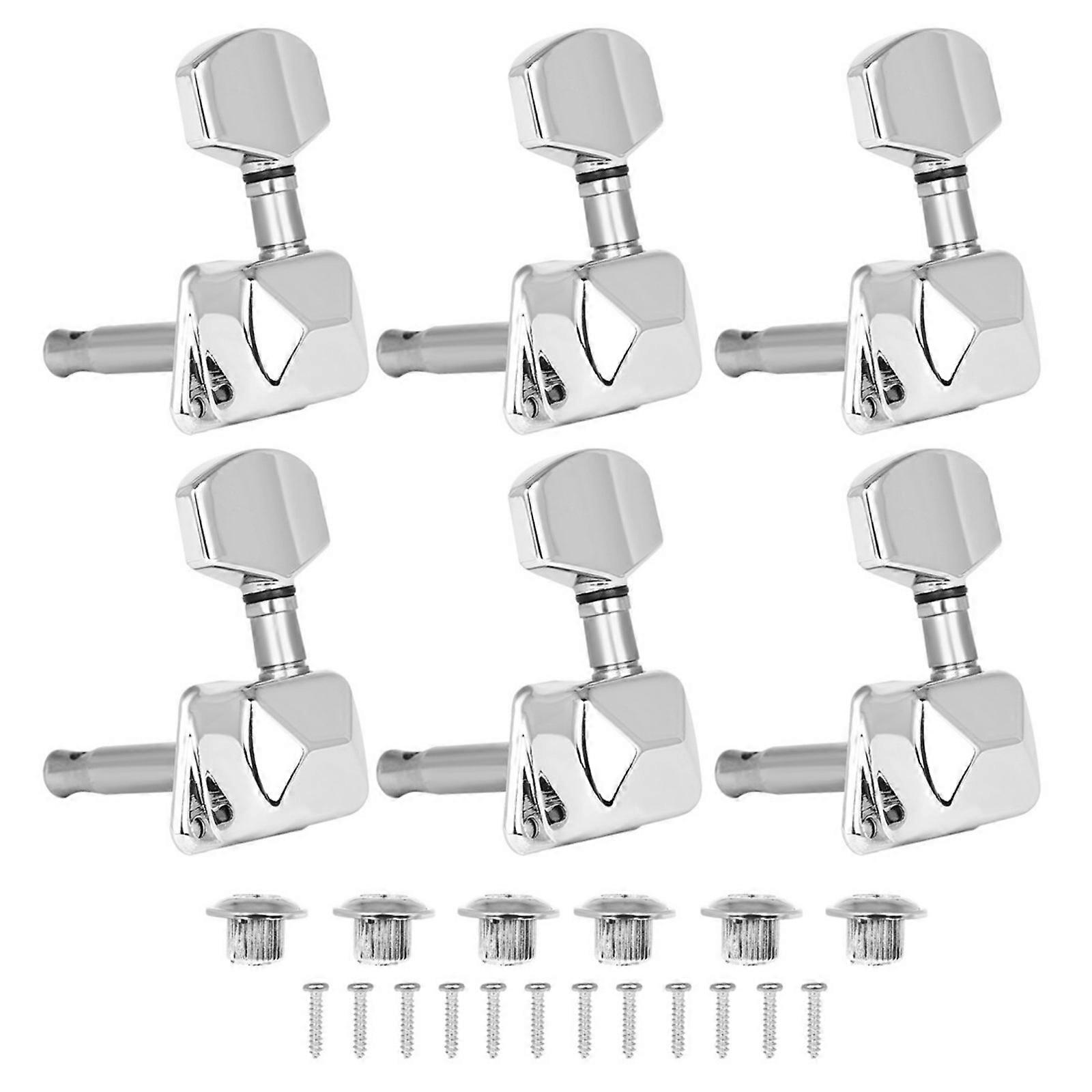 6Pcs Guitar Tuners String Tuning Pegs Tuning Key Pegs for Guitar Tunings 3 Left+3 Right Guitar Tunings Pegs Machine Head Multicolor