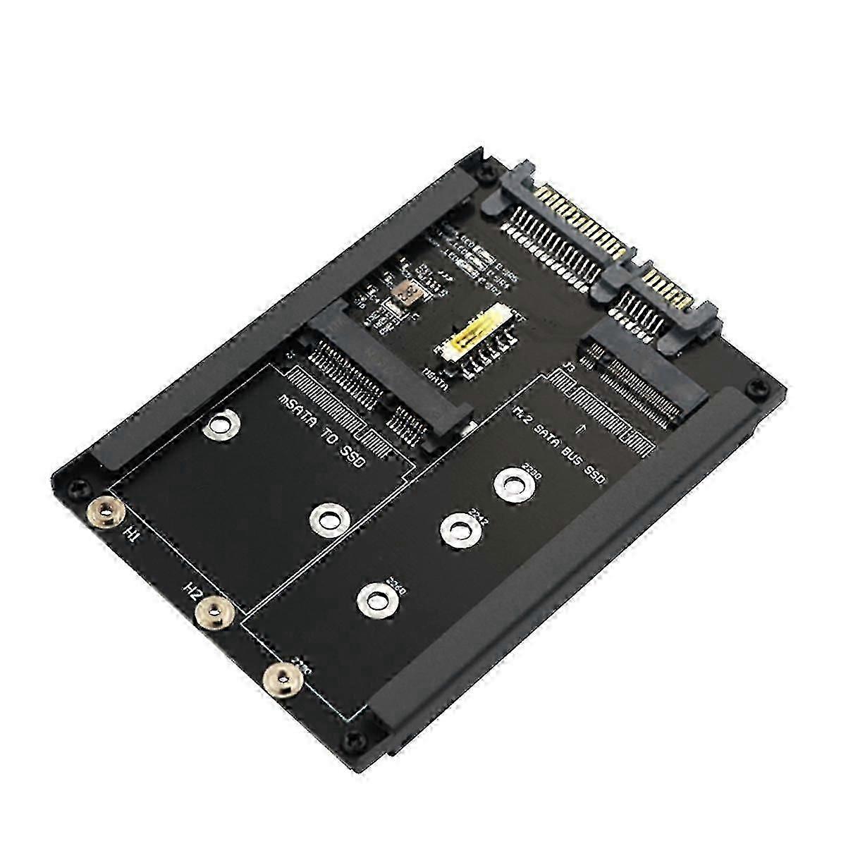 2In1 MSATA + B Key/B+M Key M.2 SSD to 2.5 SATA Adapter Card with Enclosure Socket for M2 NGFF SATA3