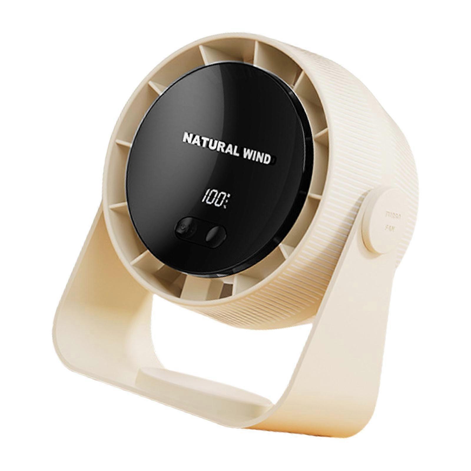 USB Charging Fan Energy Efficient Desktop Fan USB Rechargeable Wall Mounted Cooling Device with Digital Display  Bee white