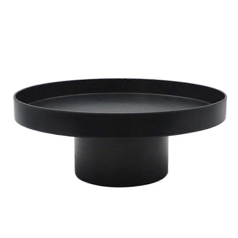 Round Black Storage Tray for Cosmetics, Fruit and Snacks