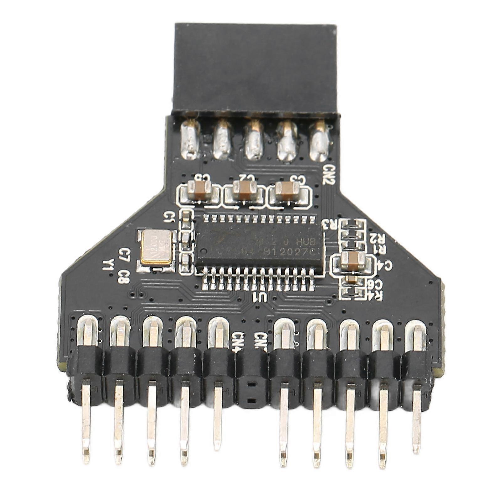 Converter Adapter USB2.0 9pin Interface Transferred to 2 Port 9pin Interfaces RGB Lamp Fan Adapter