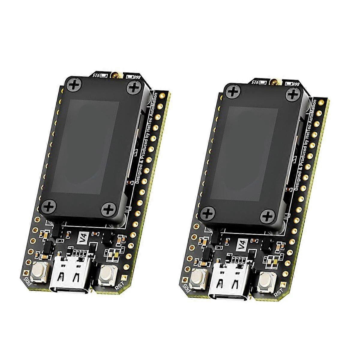 2Pcs Meshtastic LoRa 32 V4 Dev-Board ESP32 SX1262 0.96inch OLED Solar Powered Mesh Network WiFi LoR