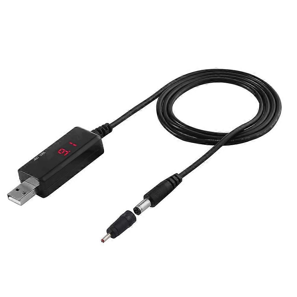 jixopn DC 5V To 9V 12V Step-Up Volt Transformer with 3.5x1.35mm Connecter LED Digital Display for Router Optical Modem WiFi