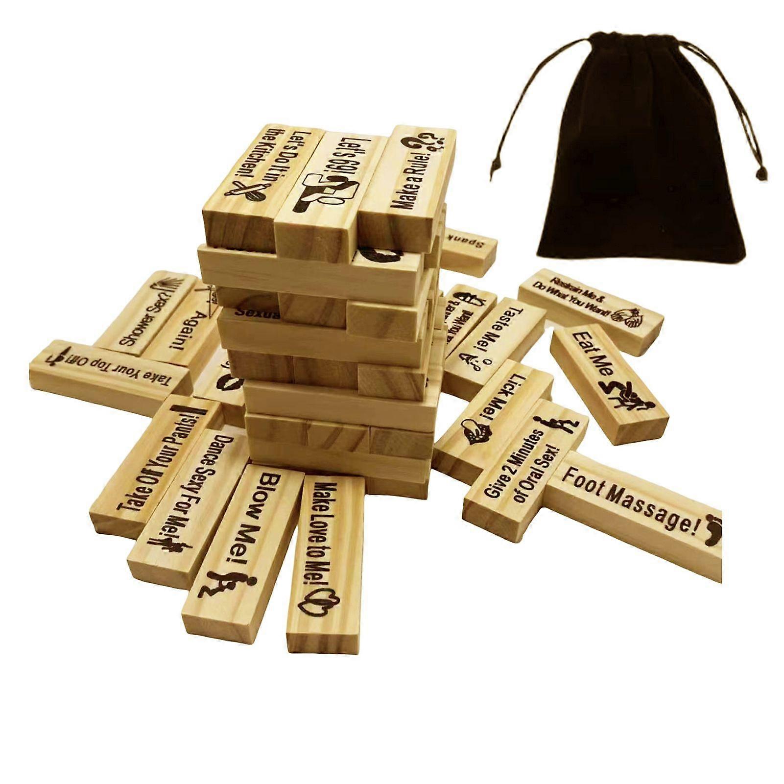 Jikaix Dating Blocks Tower Set Adults Challenges Stackable Building Blocks Set Block Tower Stacking Game for Couples Date Night