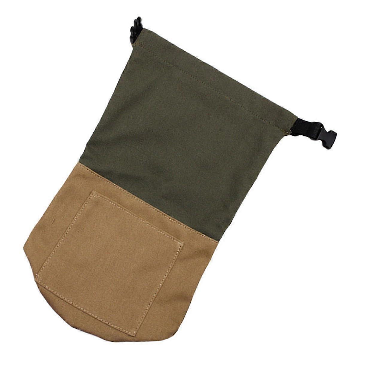 Portable Canvas Lamp Bag Camping Use Wear Resistant Kerosene Lamp Pouch Lightweight Carrying Case Green And Brown