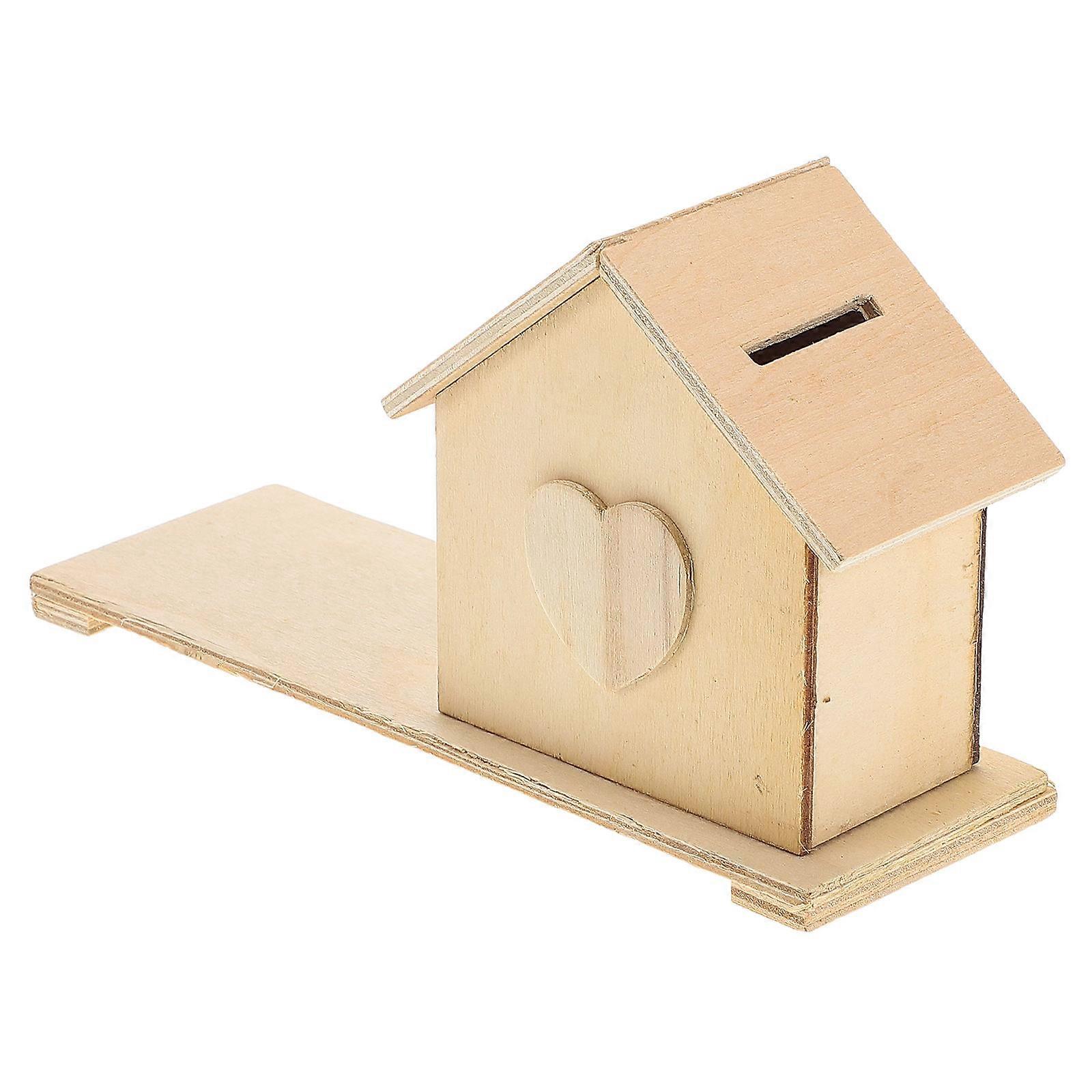 Pot à monnaie en forme de maison en bois pour garçons et filles, outil éducatif pour enfants (1 ensemble)