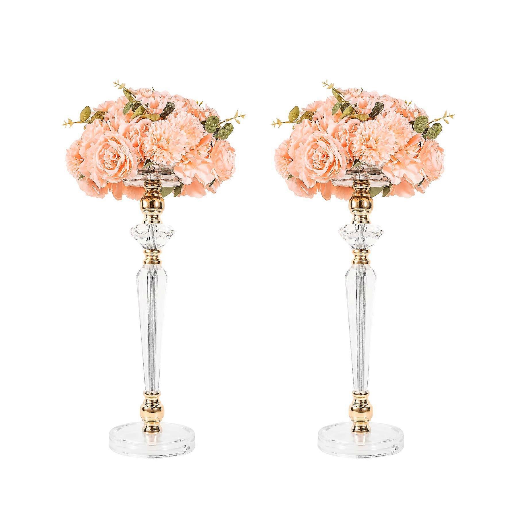2 Pcs Tall Acrylic Wedding Centerpiece Stand with Elegant Transparent Design for Table Decorations
