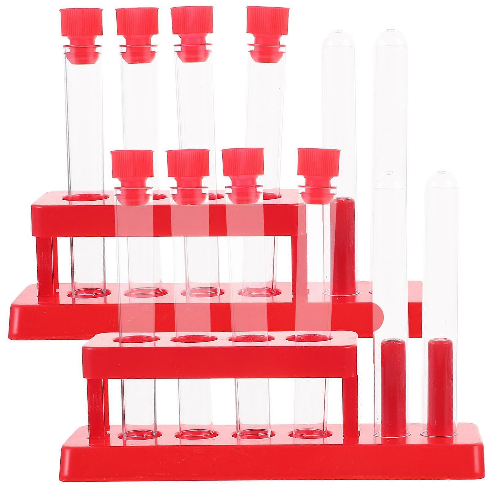 1 Set Laboratory Testing Tubes Experiment Vials Liquid Tubes with Storage Rack