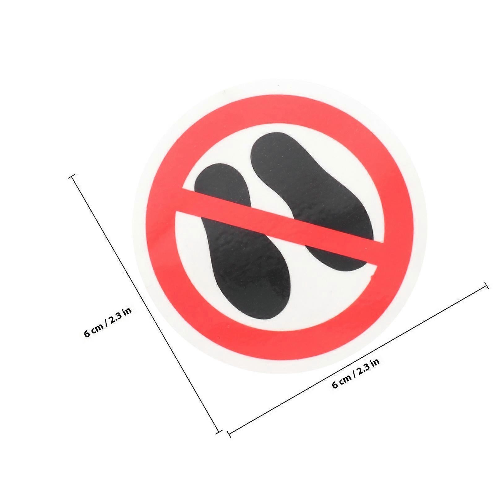 6PCS DIY No Step Here Warning Decal Round Do Not Step on It Sign Stickers