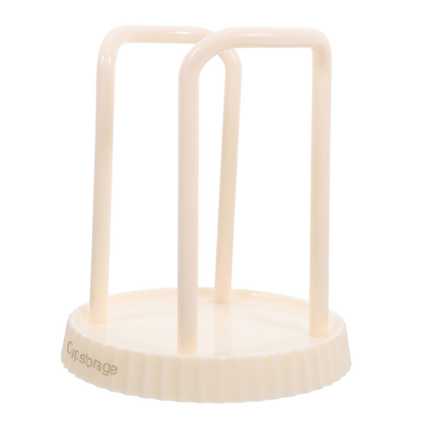 Multifunctional Beige Cup Holder Rack for Cups with Plastic Material