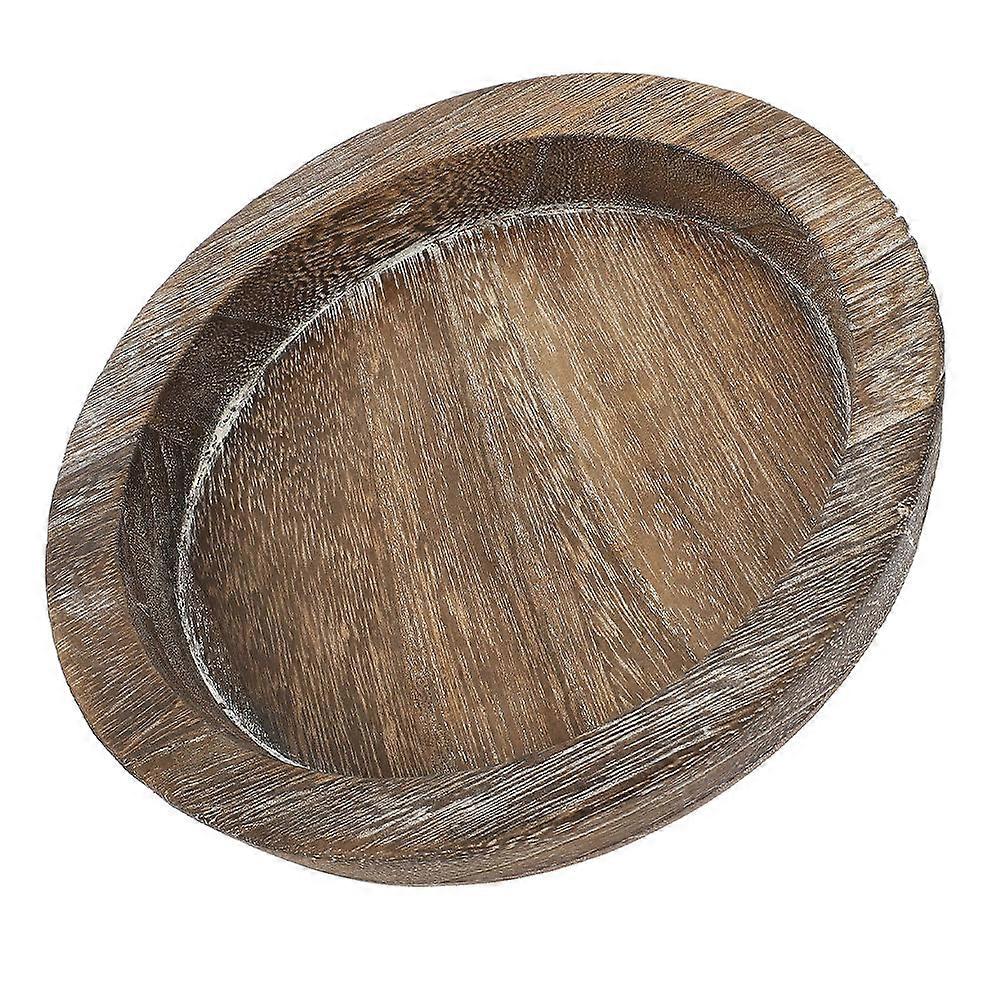 Wooden Round Tray for Coffee Table Decor with Design