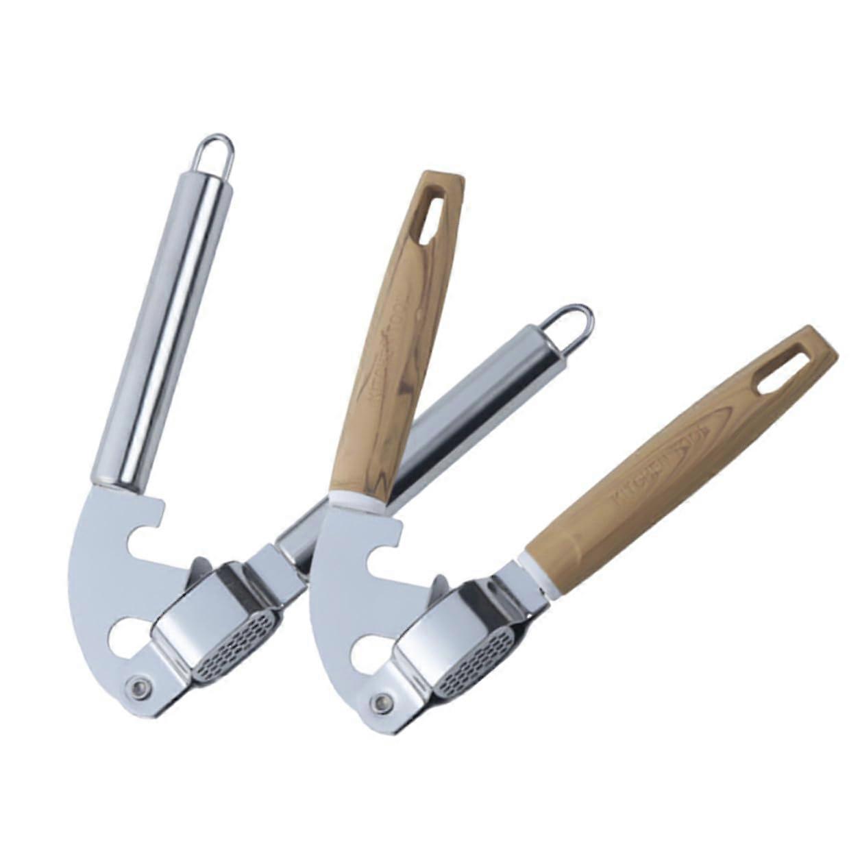 2pcs Stainless Steel Garlic Press with Ergonomic NonSlip Handles for Efficient Garlic and Ginger Crushing Ref: 6047