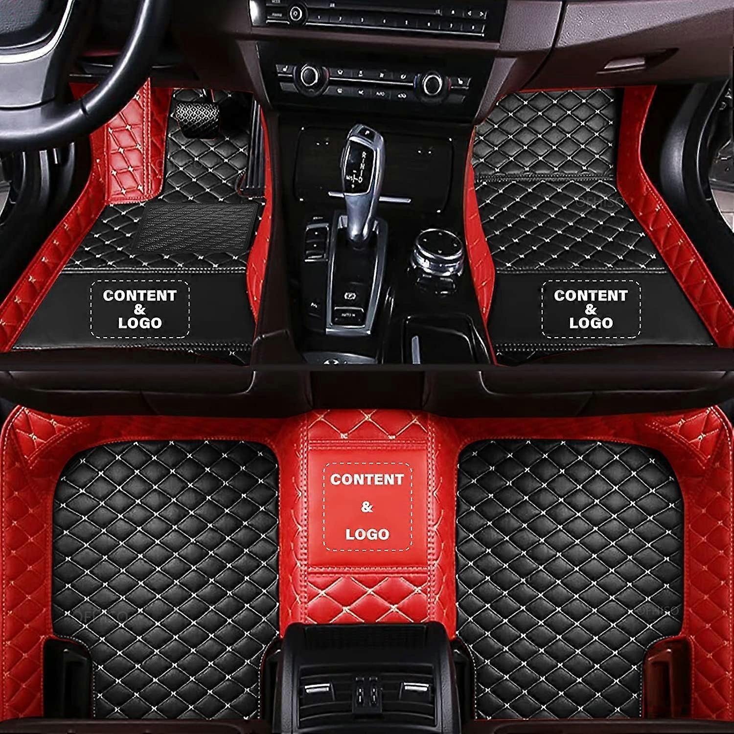 Custom Fit Leather Waterproof Car Floor Mats Full Coverage NonSlip for Sedan SUV Pickup Black Red
