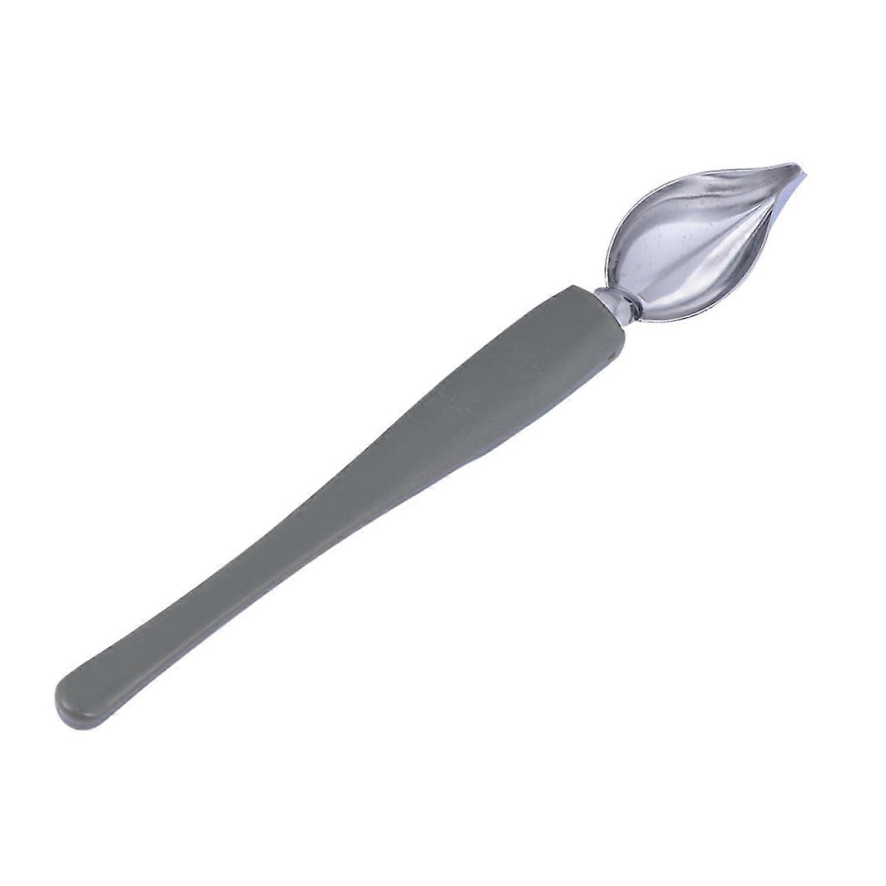 Stainless Steel Decorating Spoon with Ergonomic Curved Handle for Precise Sauce Plating and Baking