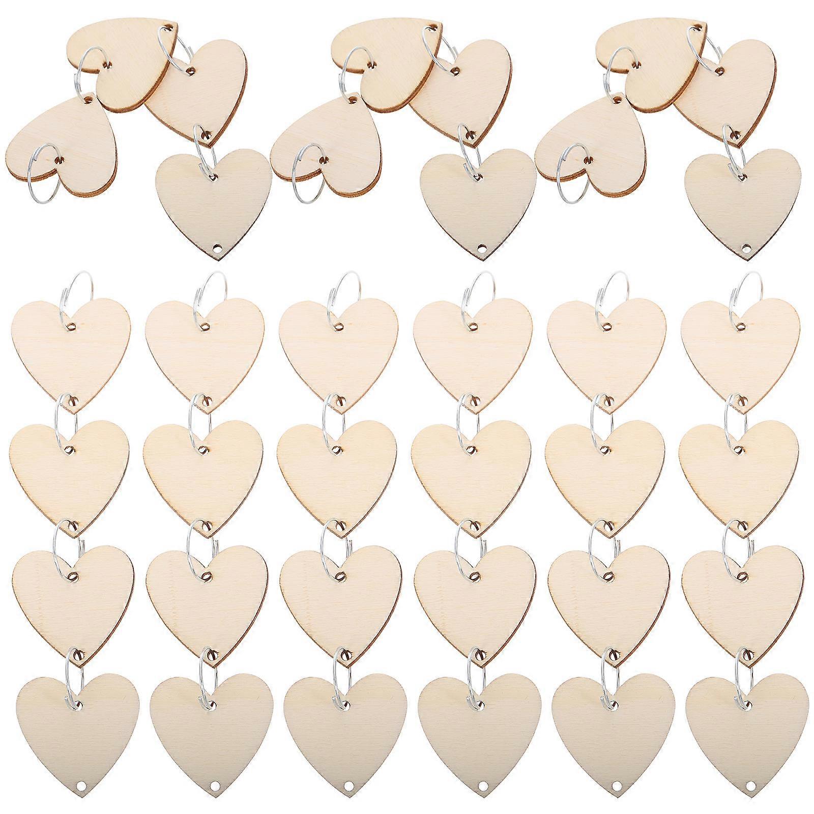 Wooden Heart Tags for DIY Crafts with Reminder Function and 100 Pieces