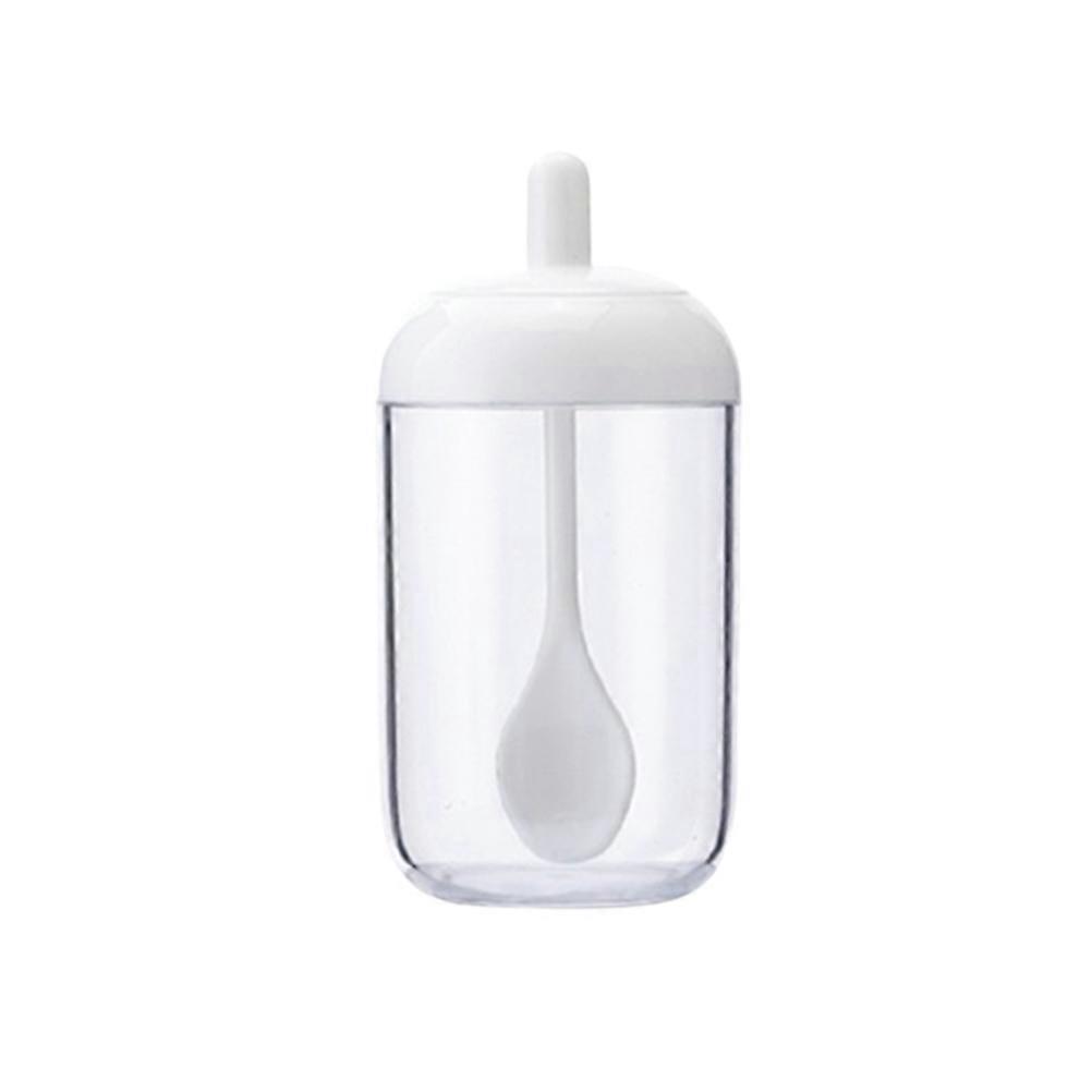 White Transparent Spice Jars for Storing Things with Spoon