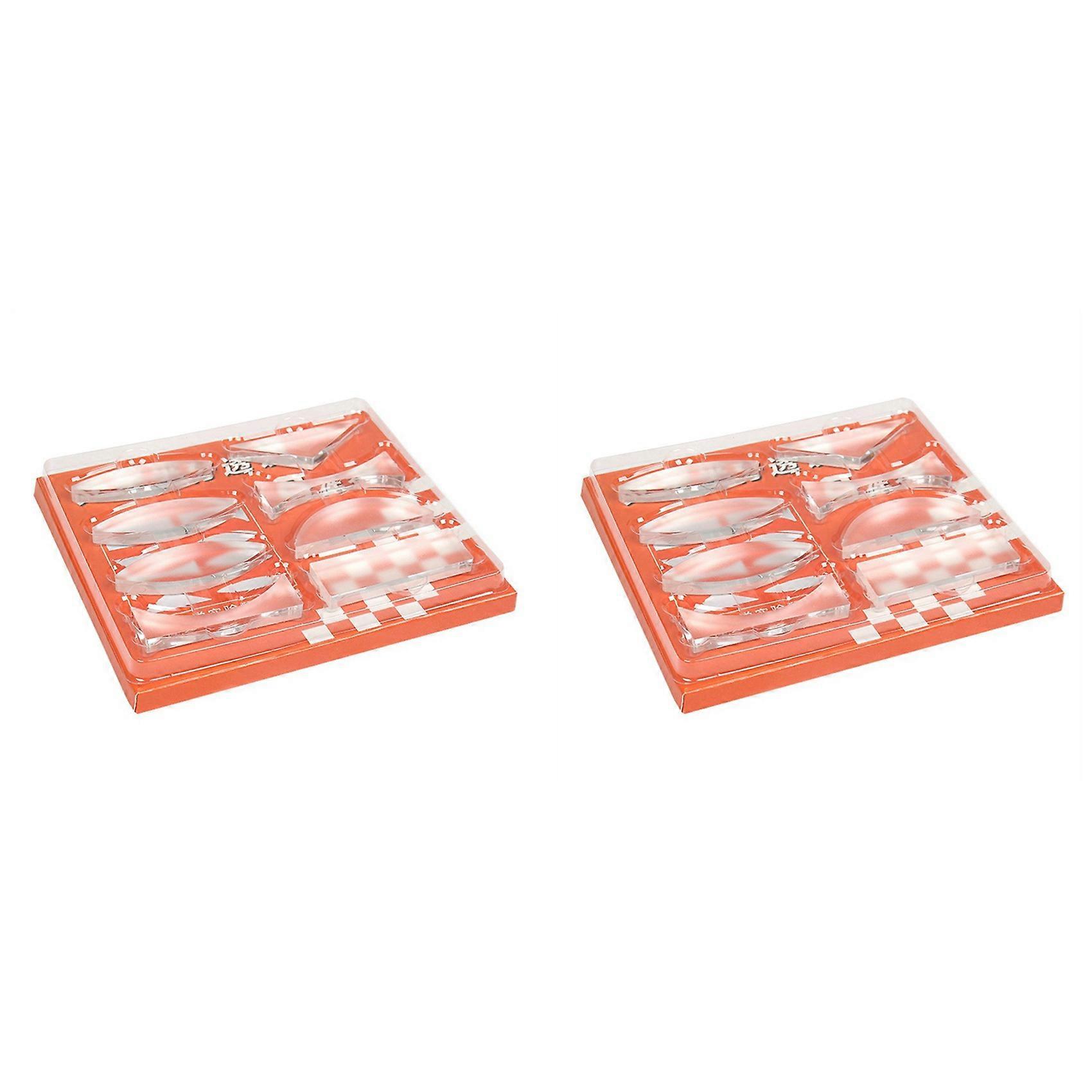 Acrylic Optical Experiment Set Triangular Prism Convex Lens Concave Mirror 16 PCS