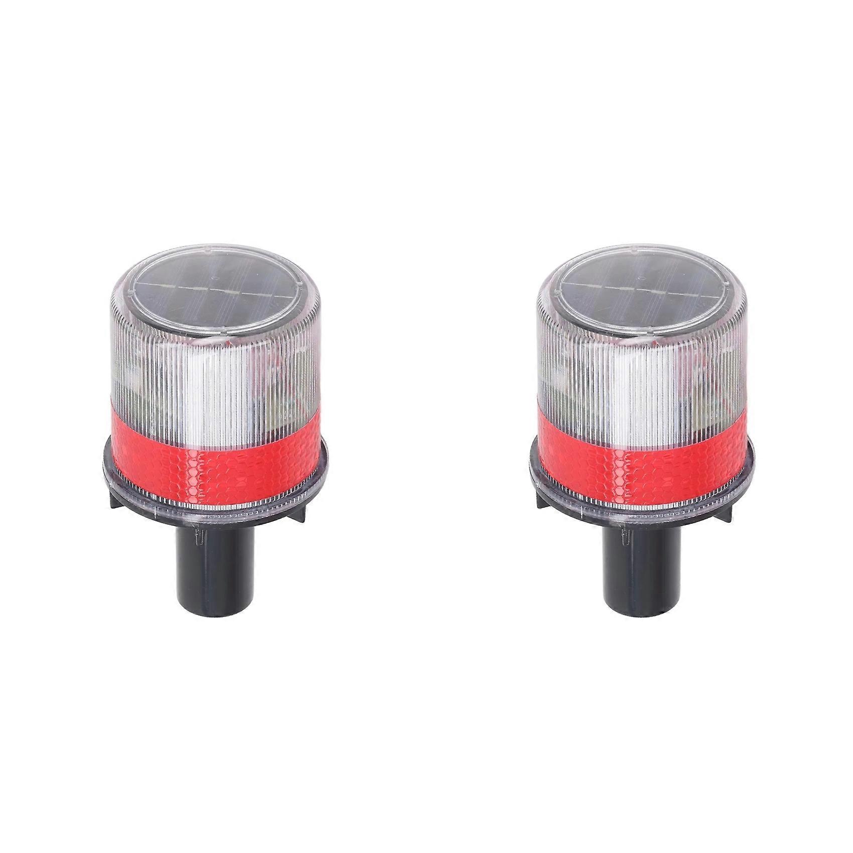 2X Boat Solar Powered LED Strobe Light PC Shell Reflective Waterproof Switch Beacon Warning Light Lamp Safety Strobe