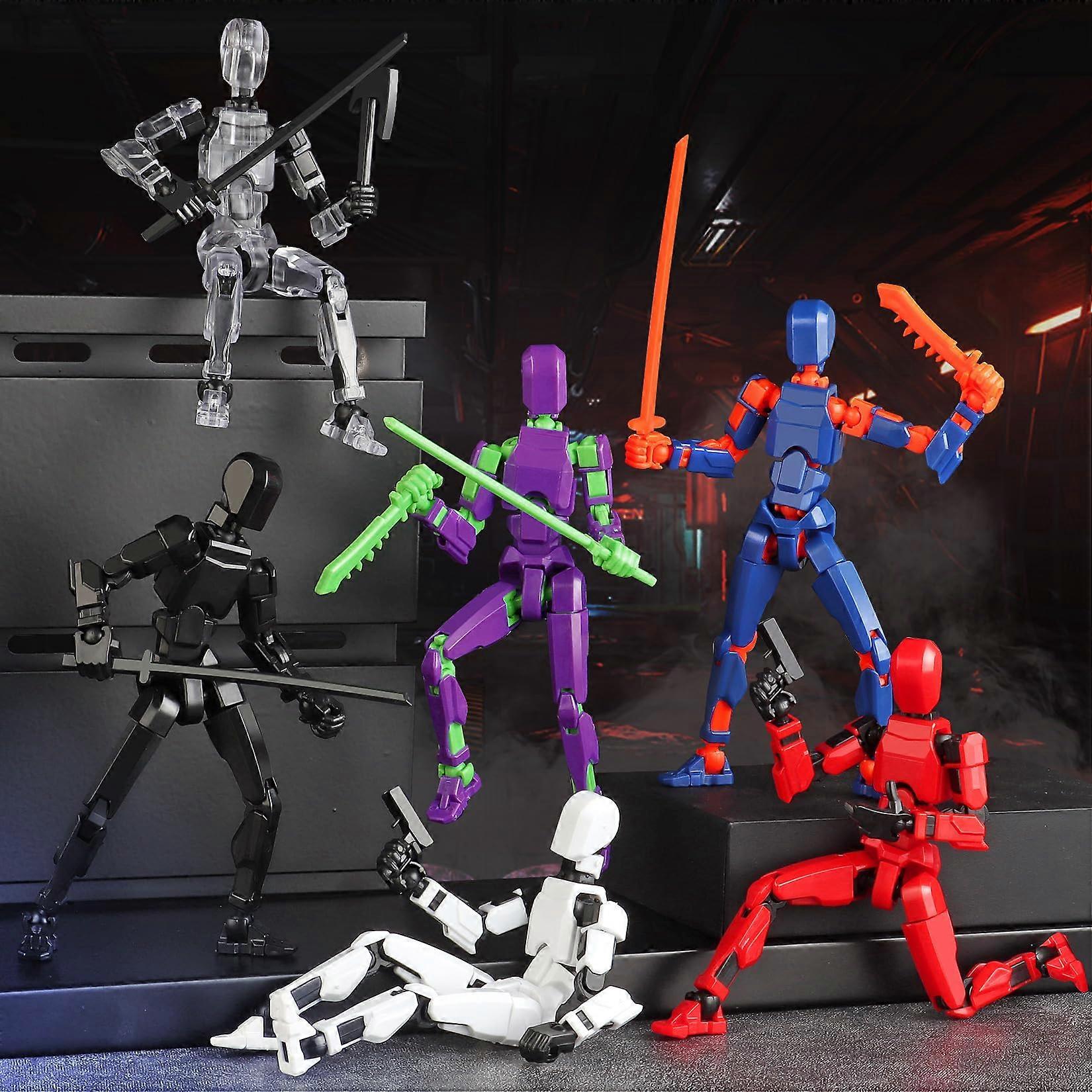 T13 Action Figure Set, 6PCS T 13 Robot Action Figure Titan 13 3D Printed Toys Articulated, for Modeling Enthusiasts Etc Birthday