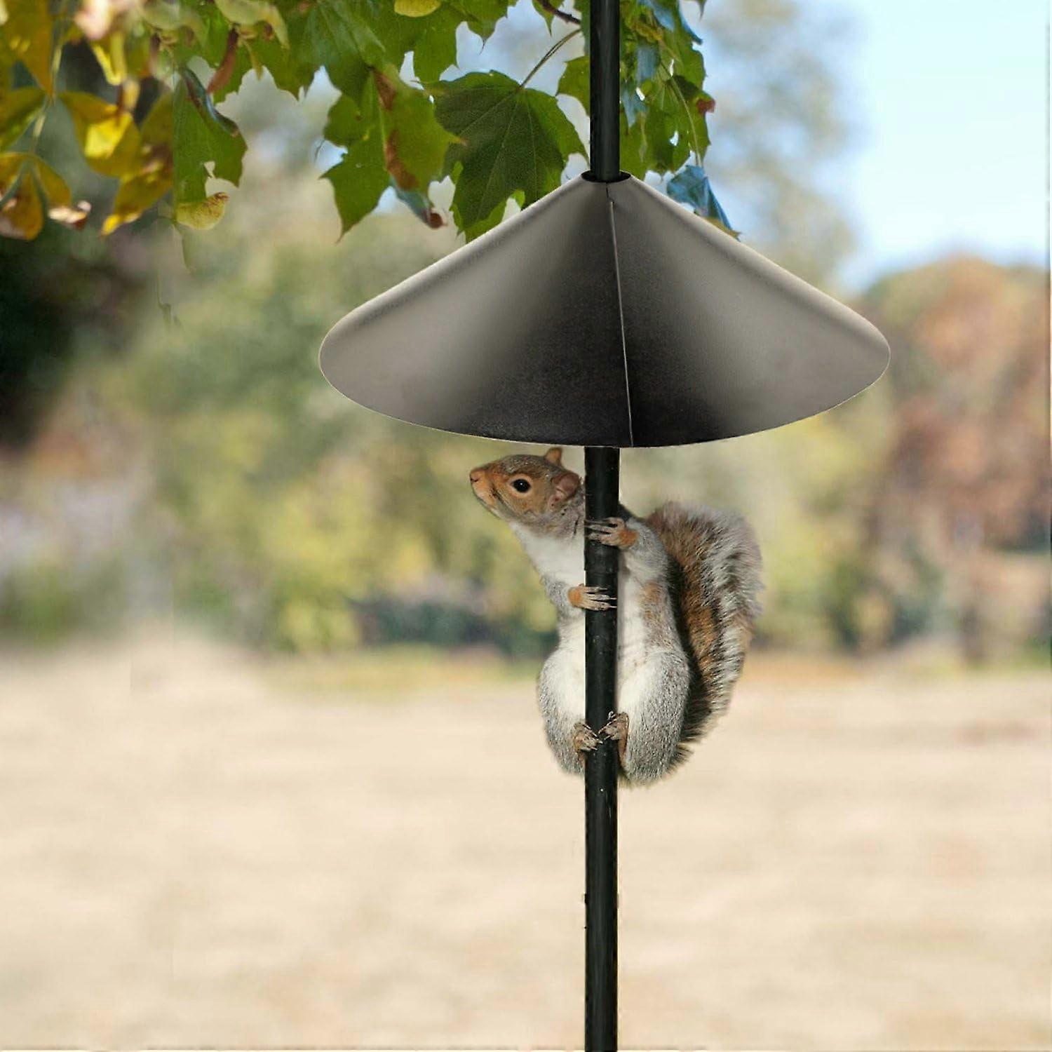 Squirrel Baffle for Bird Feeder Pole, Compatible with Shepherd's Hook, Outdoor Squirrel Guard, Black