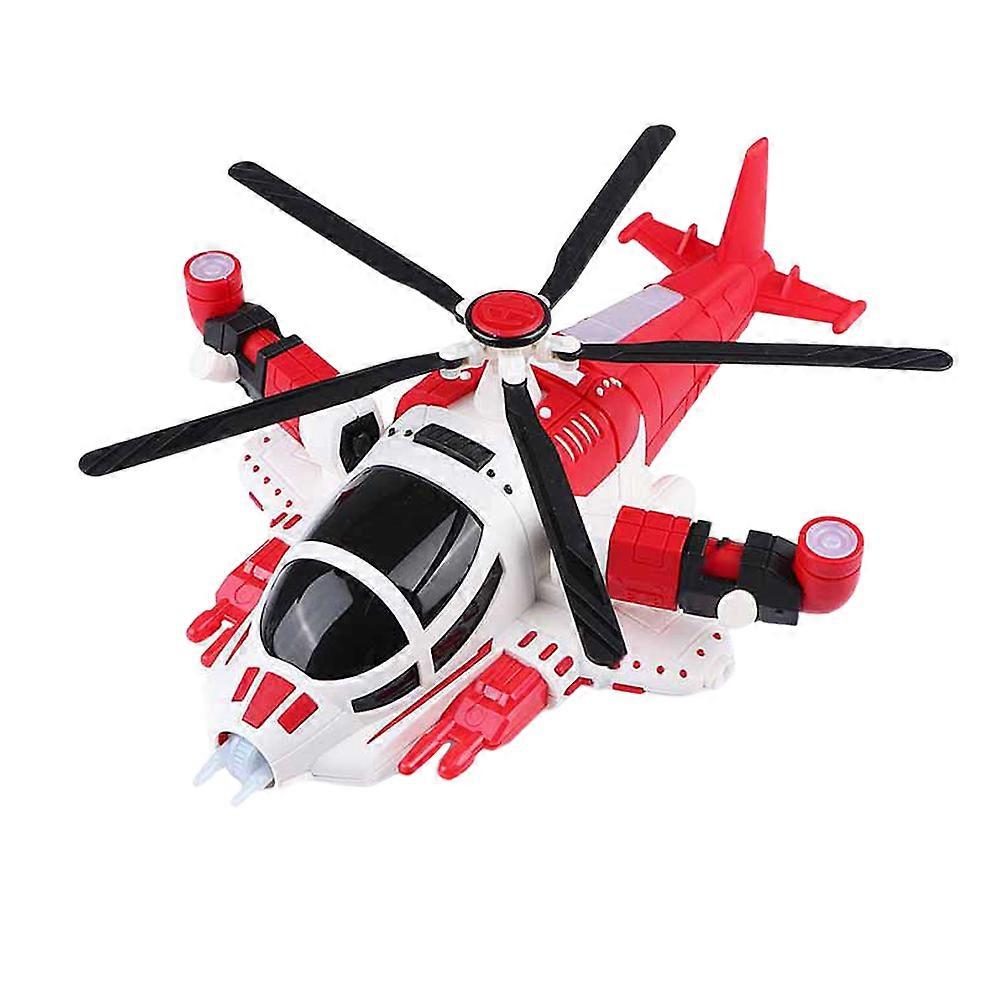 Red Assembly Helicopter Toy for Playing with Music and Light 1Pcs ABS