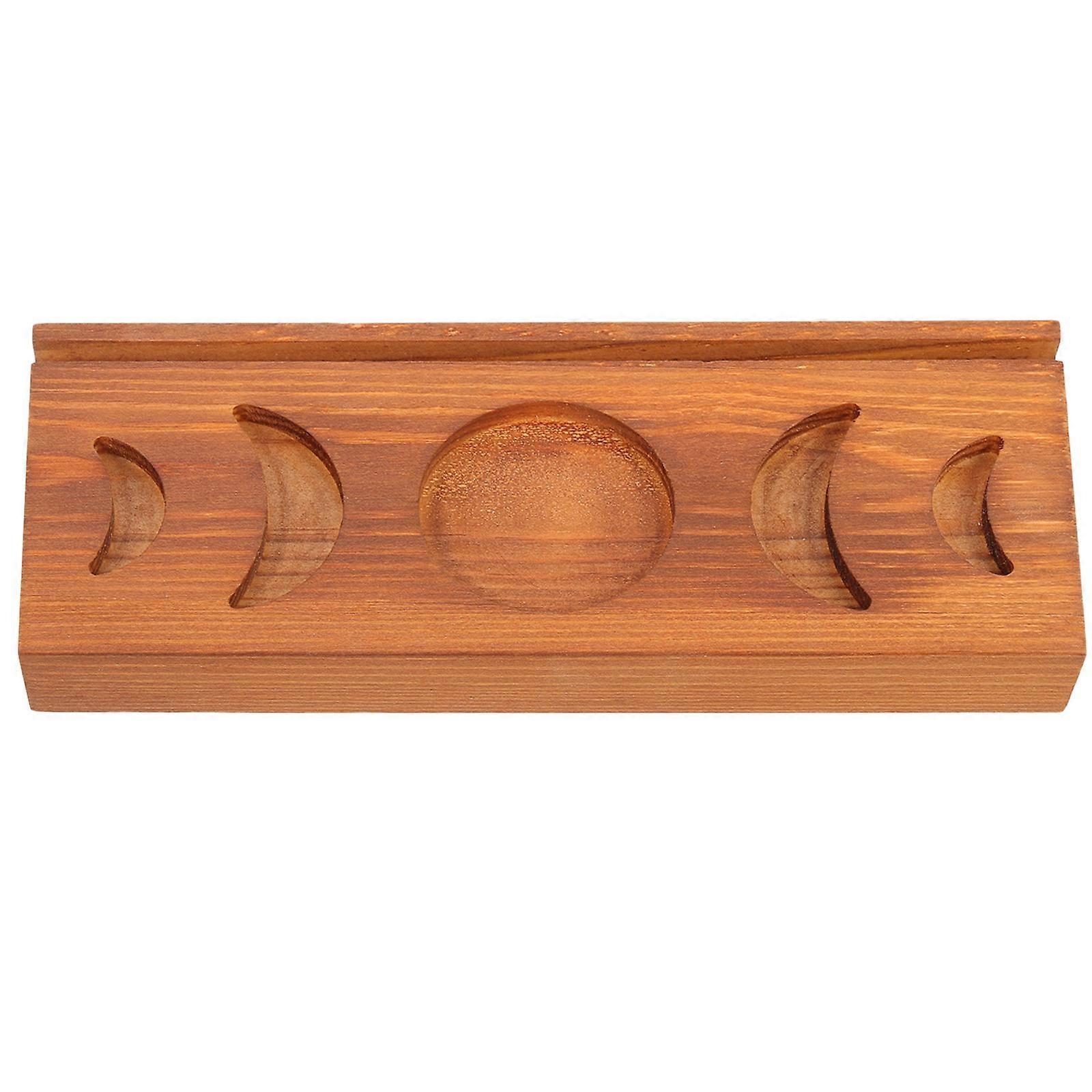 Wooden Tarot Card Stand for Display with Moon Design and Multi-Function