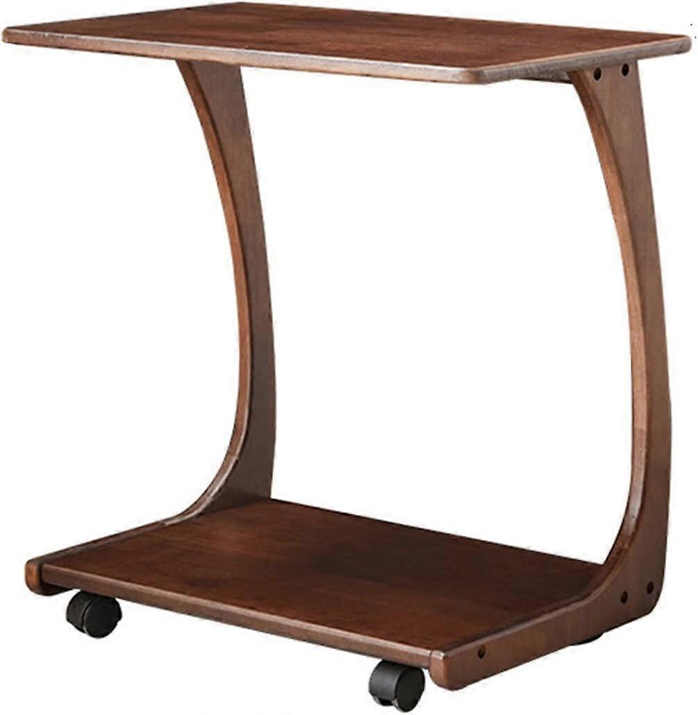 C Shape Side Table with TwoTier Storage Shelves for Living Room Sofa or Bed, 60x40x63cm A