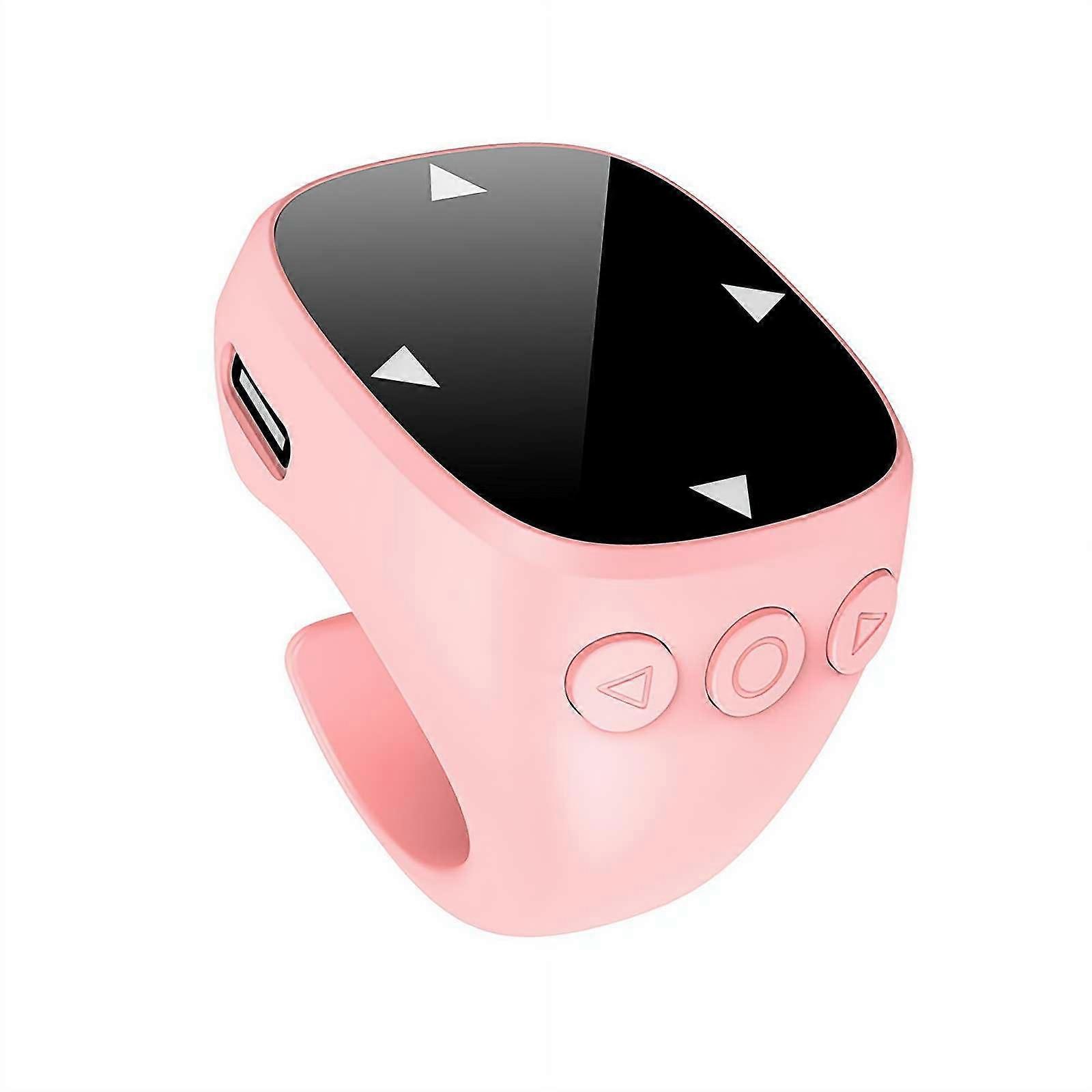 Touchscreen Fingertip Wireless Bluetooth Remote Control Ring Phone  Scrolling Ring Scroller Page Turner Pink 1 Set