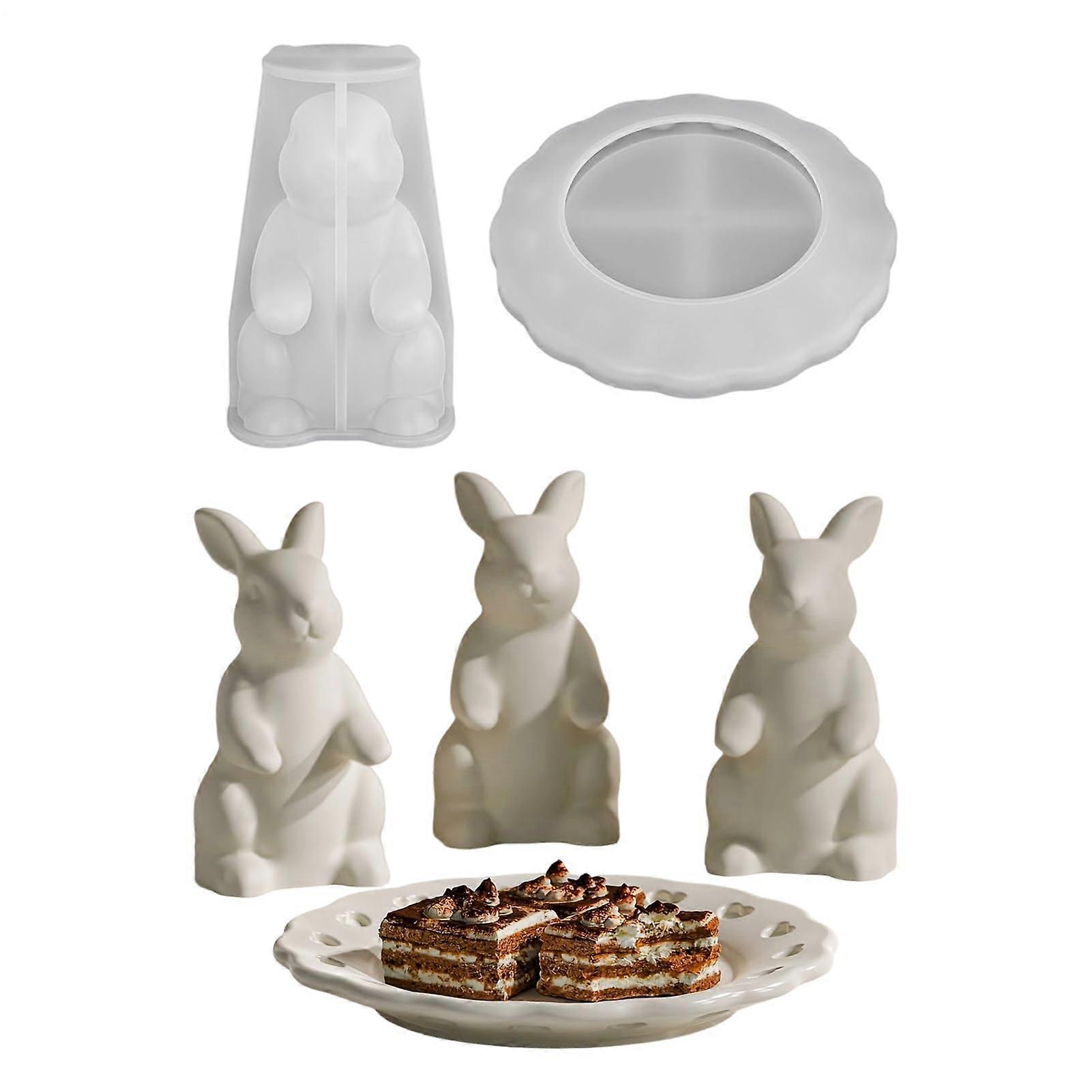 Easter Silicone Molds with Detailed 3D Bunny Shapes, NonStick Chocolate Candy Mold for Baking and Crafts