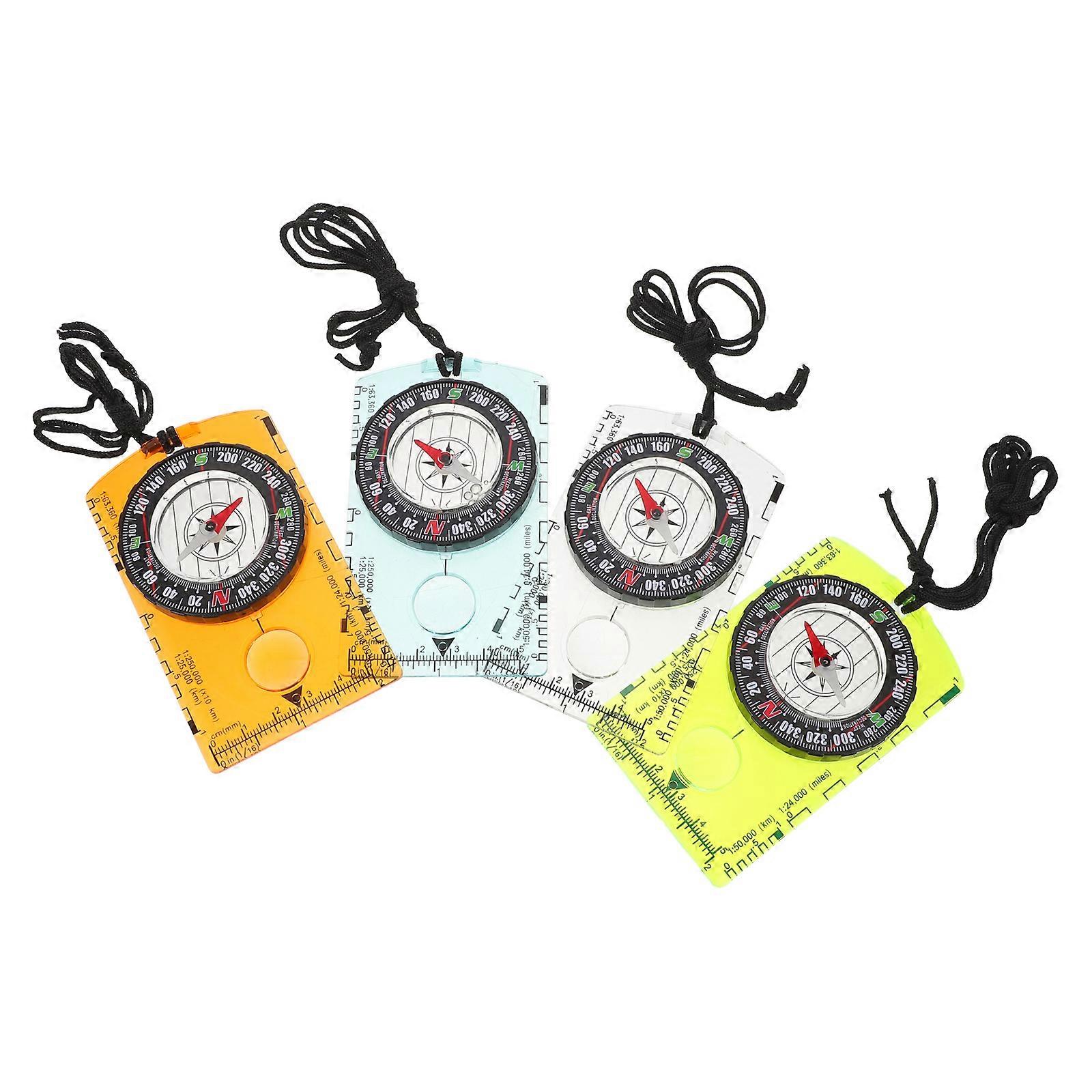 Accurate Navigation Compass Ruler Set for Hiking with 4Pcs Map Reading Tools