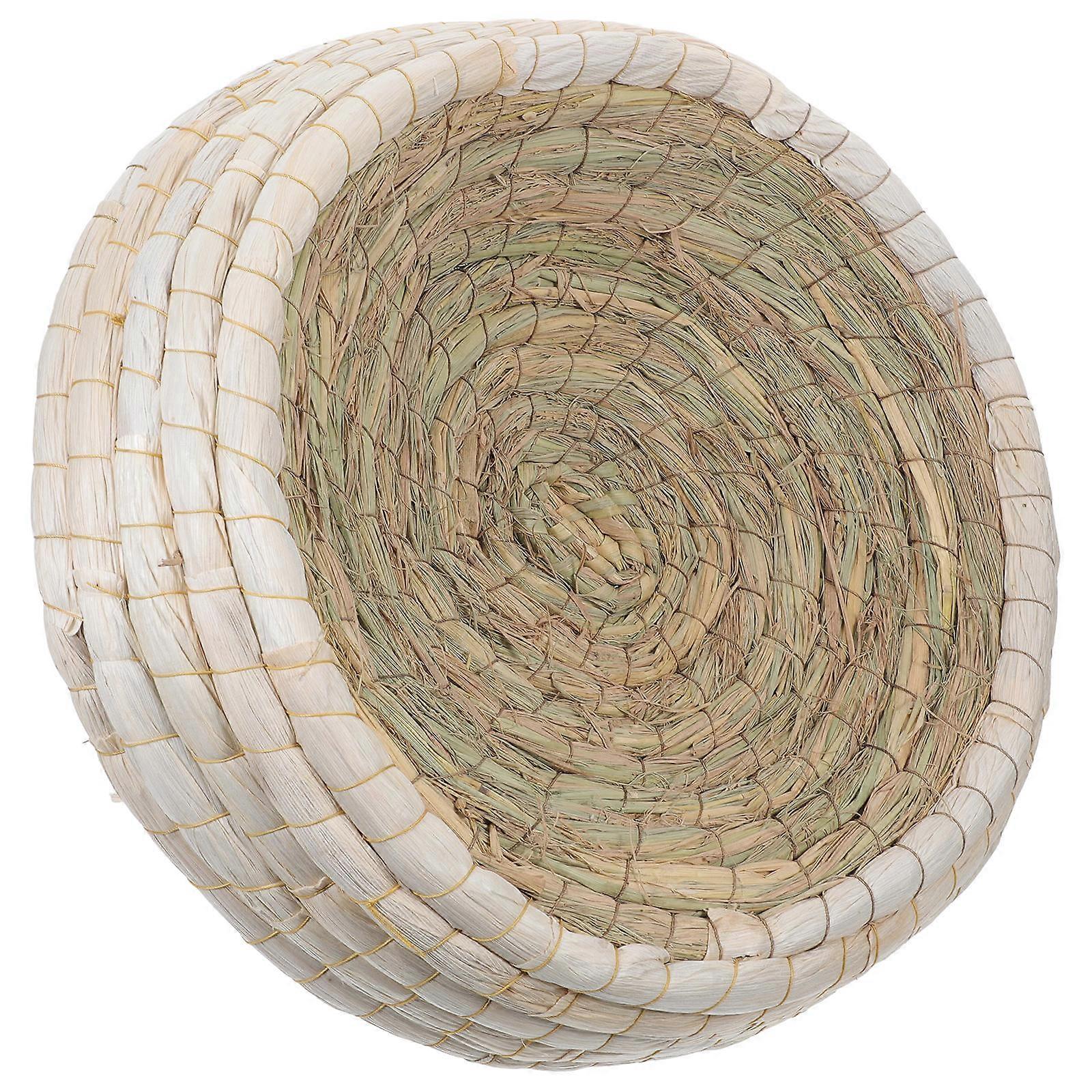 Light Brown Straw Chicken Breeding Nest for Birds Sleeping