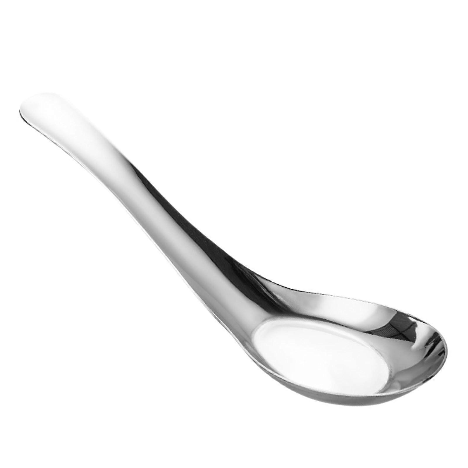 304 Stainless Steel Spoon Set with Deepened Design, Thickened Flat Handle, Black and Silver Tableware