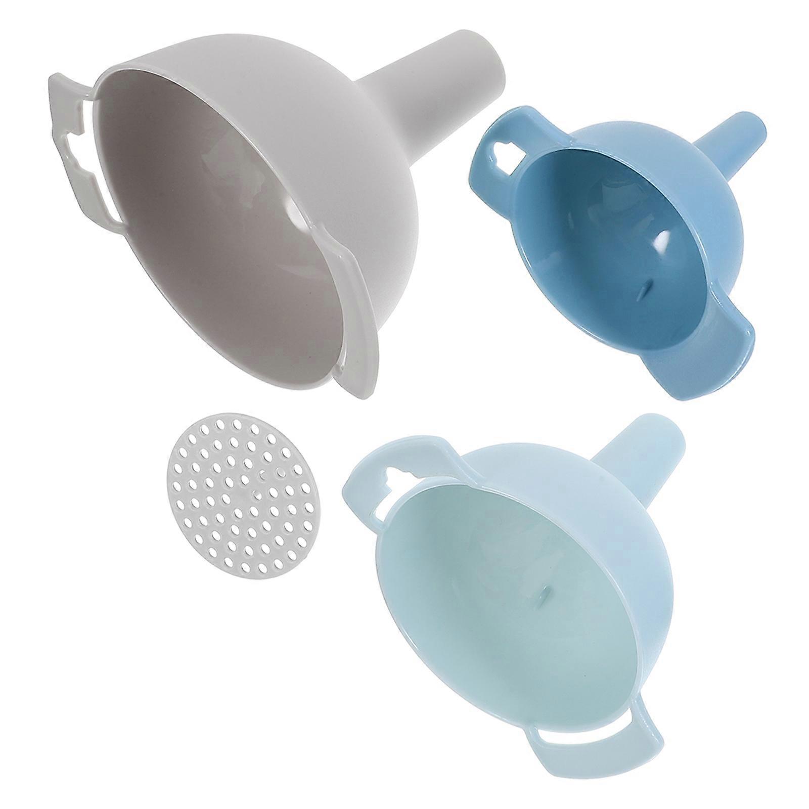 Multi-Function Funnel Set For Kitchen Use Sky-Blue 13.50X11.00X10.00CM Oil Transfer 1 Set