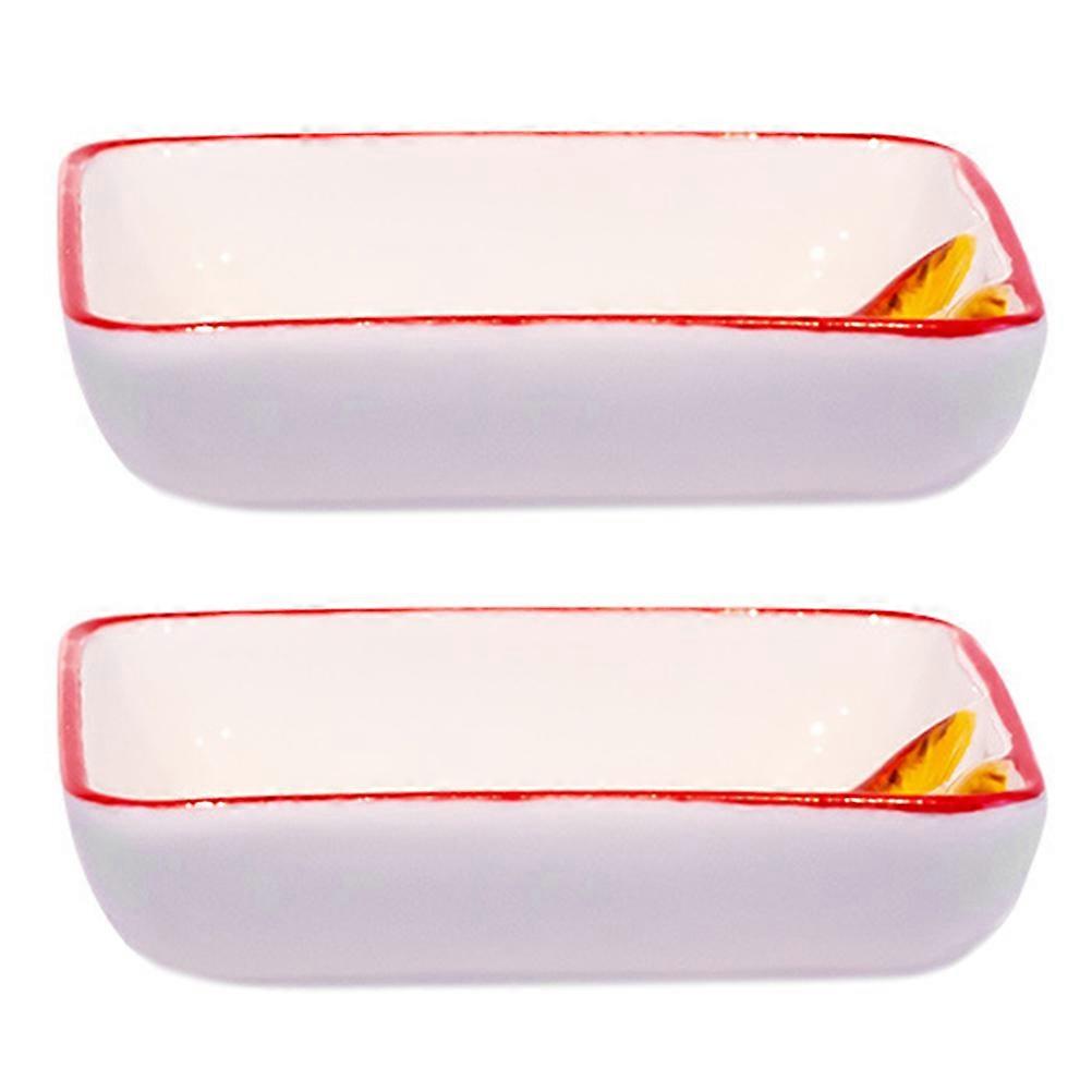 Seasoning Dish 2Pcs Round Ceramic Plates Perfect For Various Occasions Colors Dipping Function