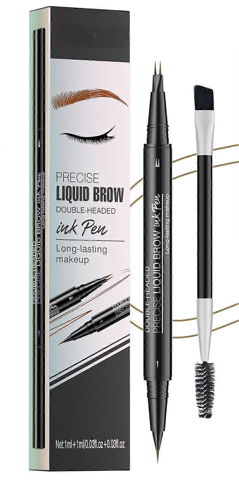 Waterproof Eyebrow Pencil Light Brown Dual Ended Microblading Pen Smudge Proof Long Lasting